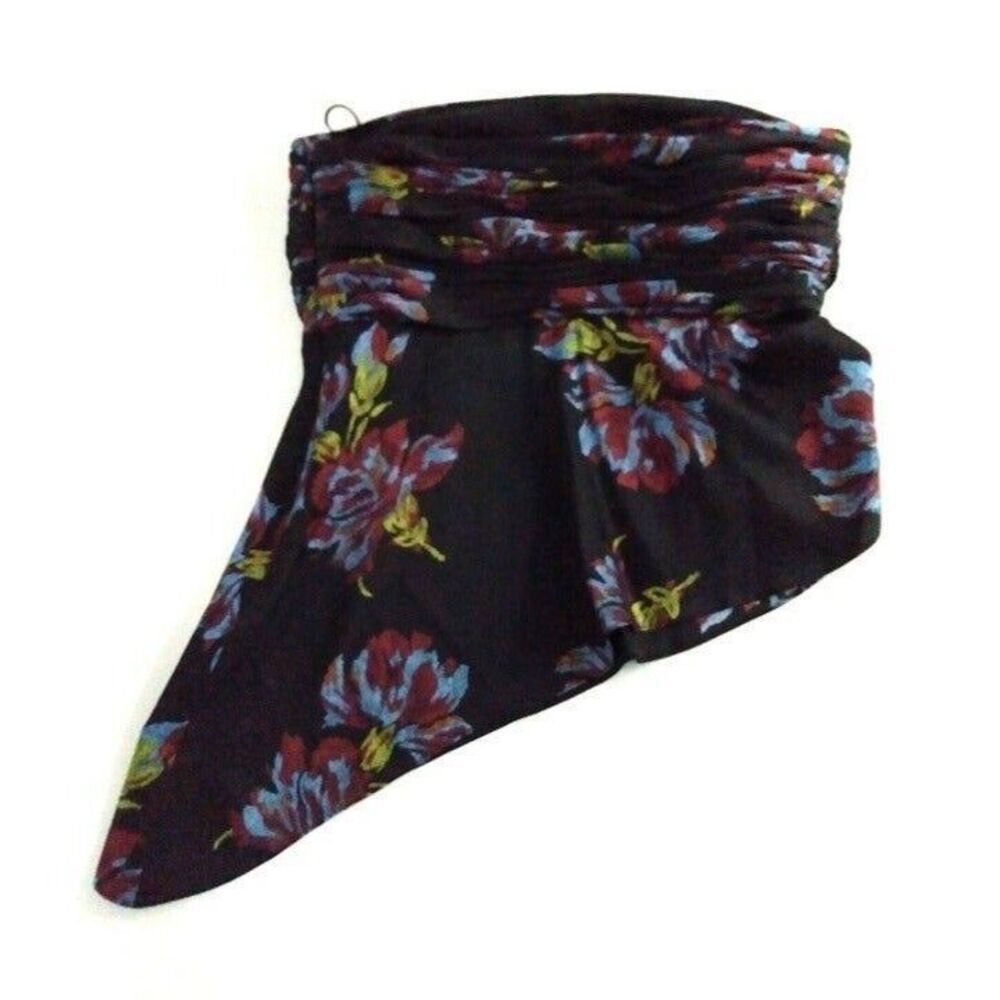 Cinq à Sept Small Women's Richie Top  Black Floral Strapless New w/Tags Adj Fit